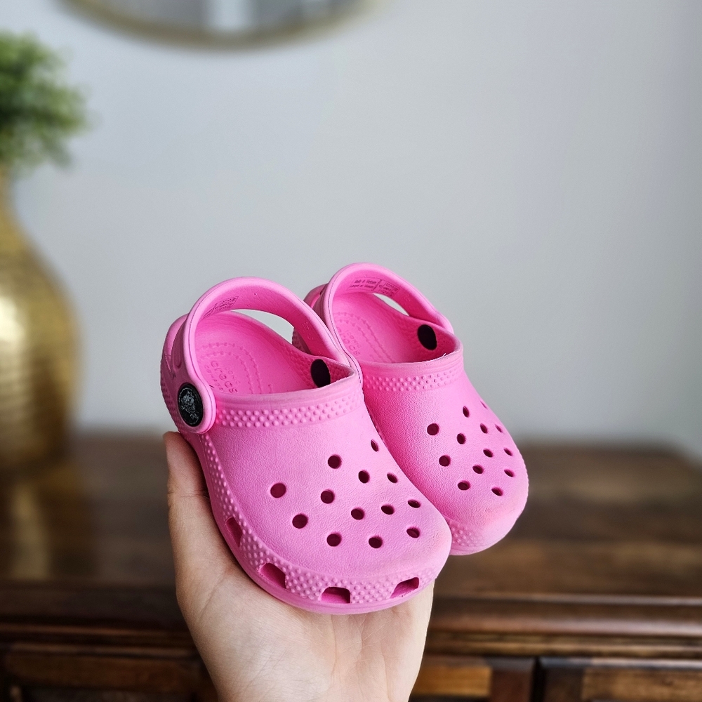 Iconic CROCS Comfort Classic Baby Clog Pink Lightweight Sandals Children C6